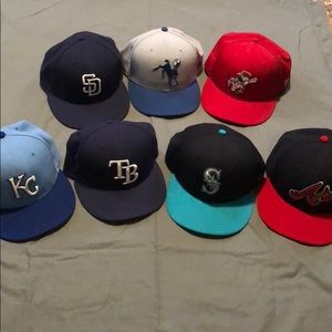 7-New Era Authentic Hats size 7.5 for 1 money